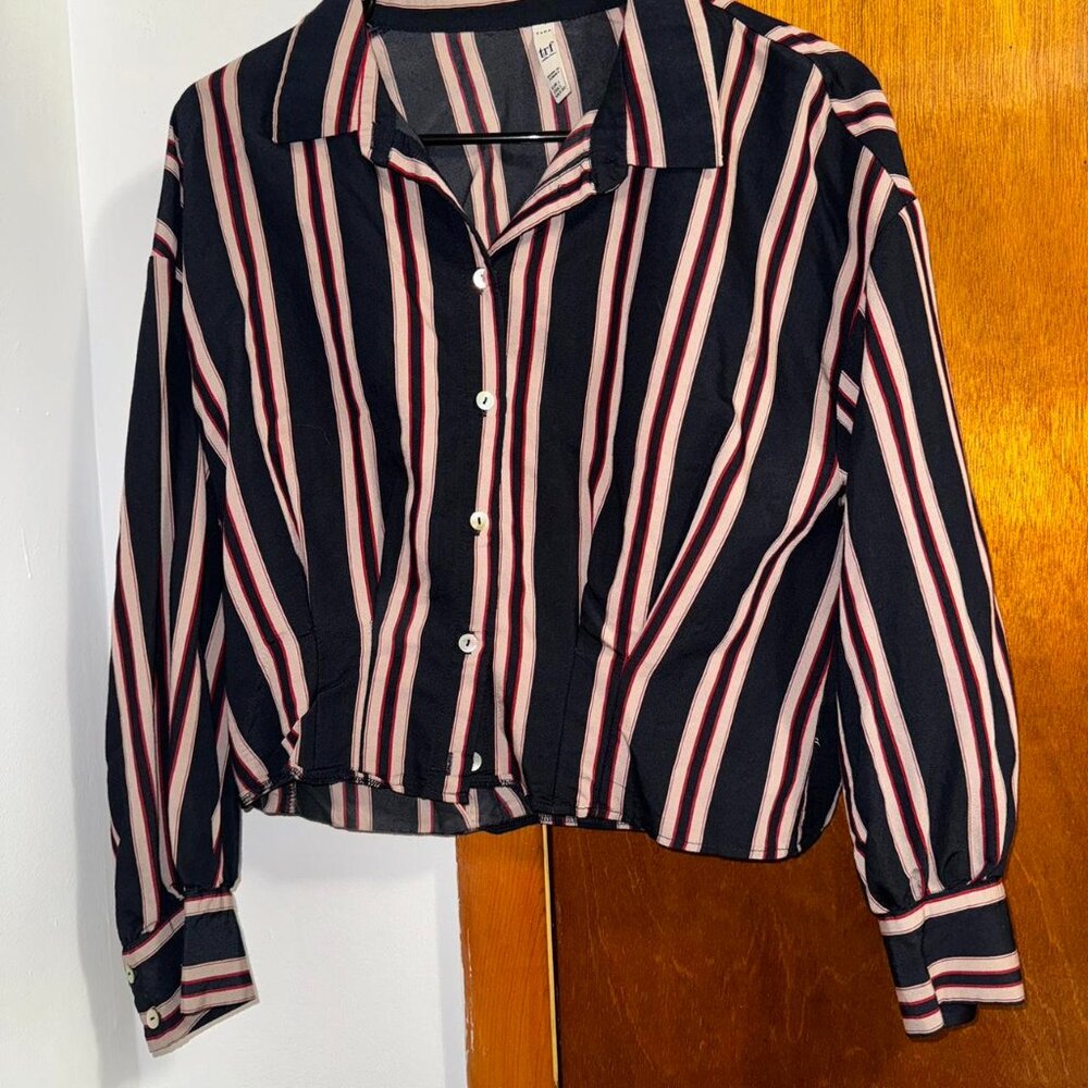 Striped Button up Shirt with Cinched in sides